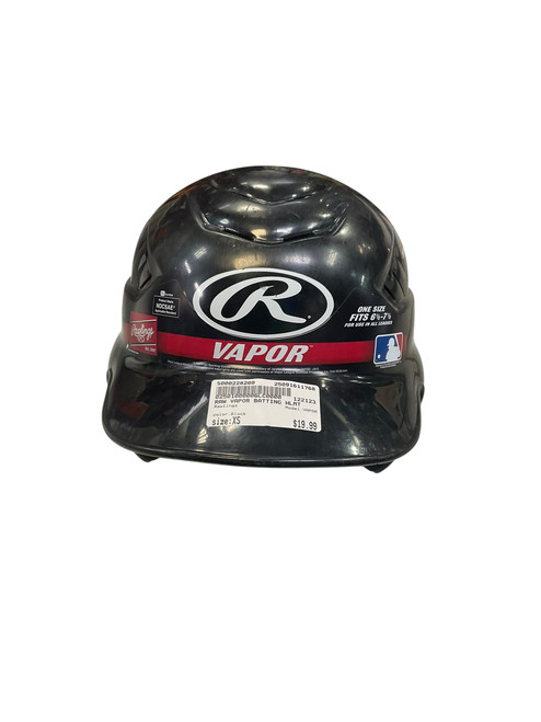 Used Rawlings VAPOR Batting Helmet No Mask Black XS 11768-S000228209 Vist Large View of Product Image Which is Used Rawlings VAPOR Batting Helmet No Mask Black XS