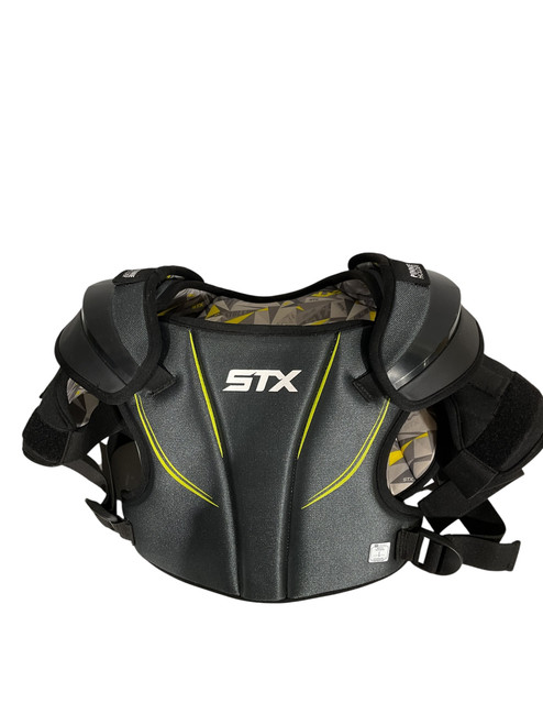 Vist Large View of Product Image Which is Used STX STALLION 200+ Lacrosse Shoulder Pads Black LG