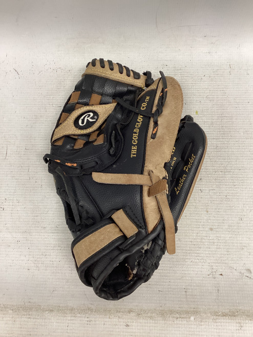 Used Rawlings PLAYMAKER SERIES BB/SB Glove RH Throw Black And Tan 11 1/2" 11851-S000038257 Vist Large View of Product Image Which is Used Rawlings PLAYMAKER SERIES BB/SB Glove RH Throw Black And Tan 11 1/2"