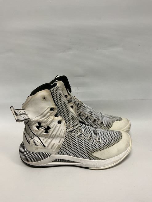 Vist Large View of Product Image Which is Used Under Armour Basketball Shoes M White Youth 08.5