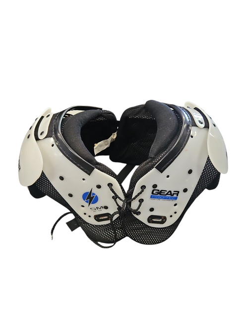 Vist Large View of Product Image Which is Used INTIMIDATOR FB Shoulder Pads White SM