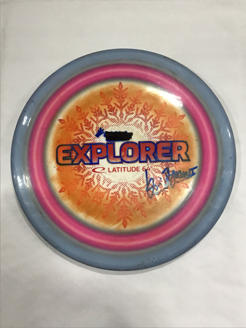 Vist Large View of Product Image Which is Used Latitude 64 GOLD EXPLORER Disc Golf Driver Orange 177g