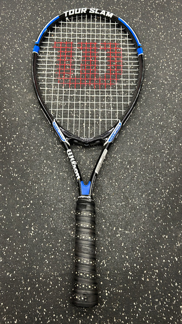 Vist Large View of Product Image Which is Used Wilson POWER BRIDGE STOPSHOCK Adult Tennis Racquet Black Unknown
