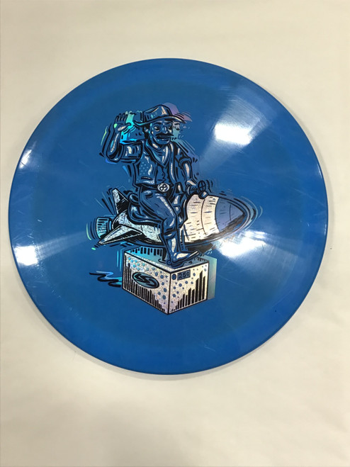 Vist Large View of Product Image Which is Used Lone Star Disc ALPHA MADCAT Disc Golf Driver Royal Blue 173g