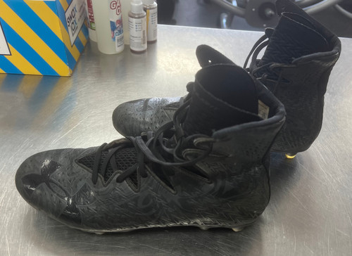 Vist Large View of Product Image Which is Used Under Armour Adult FB Cleats Black Senior 10