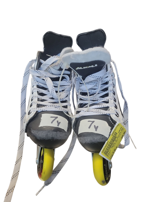 Vist Large View of Product Image Which is Used Alkali ADJUSTABLE YOUTH 7Y-10Y Roller Hockey Skates White Adjustable