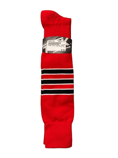 Vist Large View of Product Image Which is Used TCK XL RED W/BLK STRIPES SOCKS Other Clothing Red MD