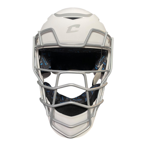 Used Champro CMHXMFPWL Catchers Helmet w/Mask White One Size 11375-S000366564 Vist Large View of Product Image Which is Used Champro CMHXMFPWL Catchers Helmet w/Mask White One Size