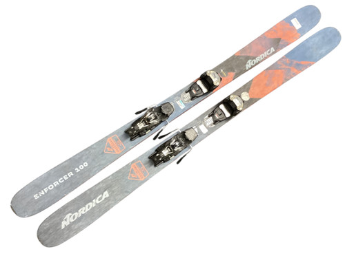 Vist Large View of Product Image Which is Used Nordica ENFORCER 100 Mens Downhill Ski/Binding Black 172 cm