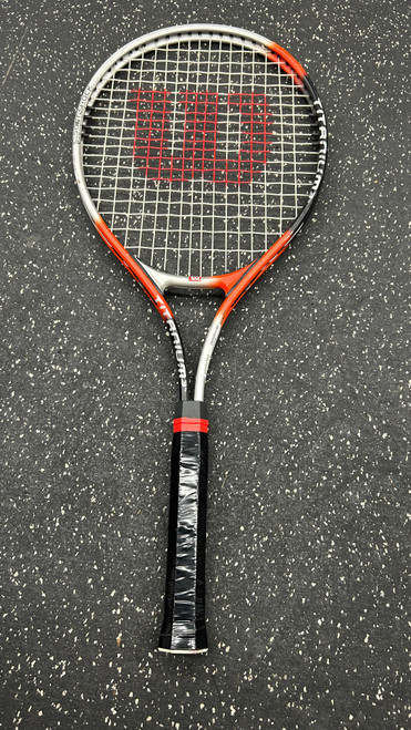 Vist Large View of Product Image Which is Used Wilson TITANIUM 3 Adult Tennis Racquet Red 4 1/2"