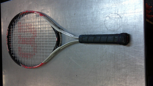Vist Large View of Product Image Which is Used Wilson TITANIUM 23 Junior Tennis Racquet Red 23"