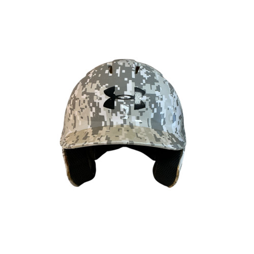 Vist Large View of Product Image Which is Used Under Armour 6 1/2- 7 1/2 Batting Helmet No Mask White M/L
