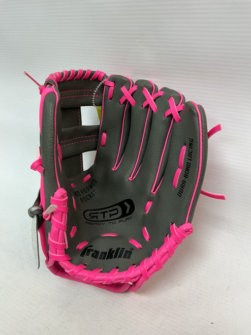 Vist Large View of Product Image Which is Used Franklin YOUTH BB/SB Glove RH Throw Pink 9 1/2"