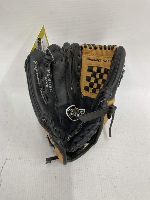 Vist Large View of Product Image Which is Used Rawlings PL609C BB/SB Glove LH Throw Black 10"