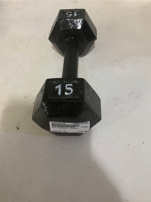 Vist Large View of Product Image Which is Used Hex Dumbbell (Each) 15 lb