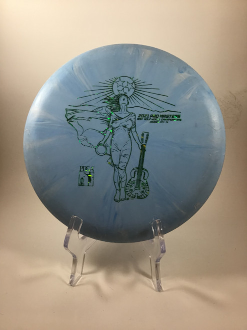 Vist Large View of Product Image Which is Used Latitude 64 RETRO PURE Disc Golf Putter Royal Blue 174g