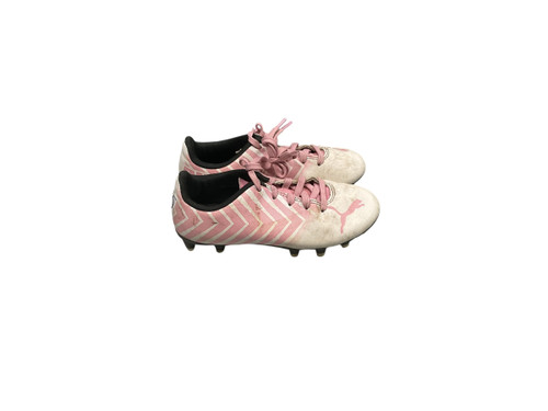 Vist Large View of Product Image Which is Used Puma Soccer Cleats Pink Youth 12.0
