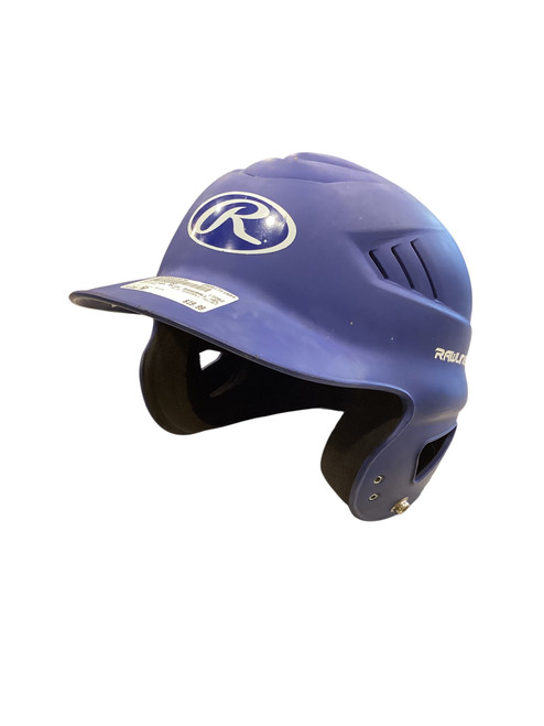 Vist Large View of Product Image Which is Used Rawlings BLUE BASEBALL HELMET Batting Helmet No Mask Navy Blue MD