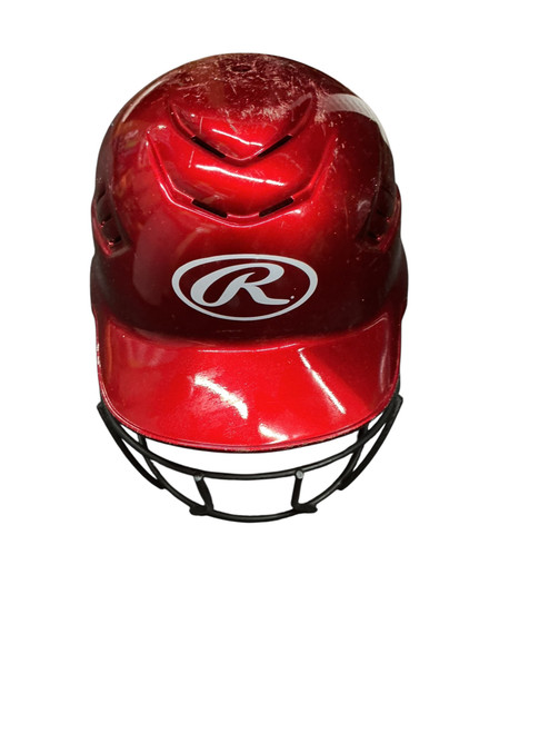 Vist Large View of Product Image Which is Used Rawlings RCFH Batting Helmet w/Mask Red MD