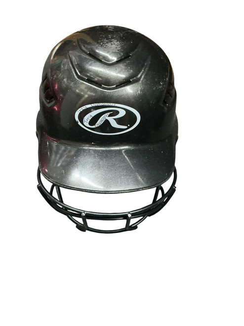 Vist Large View of Product Image Which is Used Rawlings RCFH Batting Helmet w/Mask Black MD