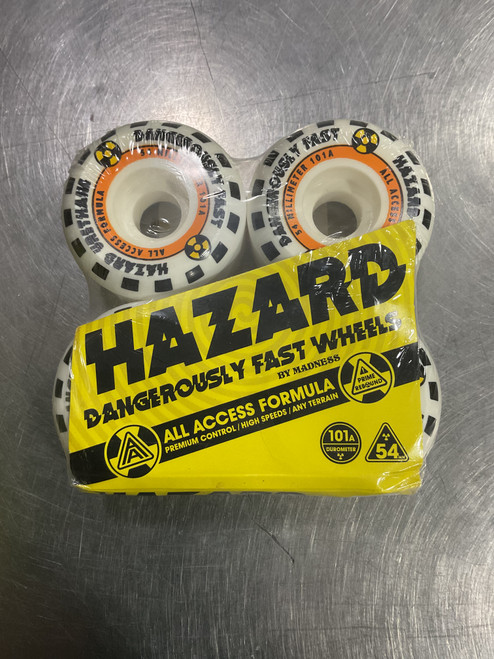 Vist Large View of Product Image Which is Used HAZARD DANGEROUSLY FAST WHEELS Skateboard Wheel White