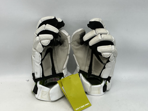 Vist Large View of Product Image Which is Used Maverik M5 Lacrosse Gloves Junior White 10"