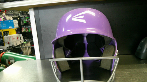 Vist Large View of Product Image Which is Used Easton ALPHA W MASK Batting Helmet w/Mask Purple SM