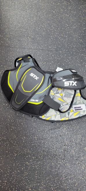 Vist Large View of Product Image Which is Used STX STALLION 200 + LEGAL Lacrosse Shoulder Pads Black MD