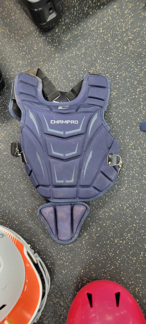 Vist Large View of Product Image Which is Used Champro 9-12 Catchers Chest Protector Navy Blue Intermed