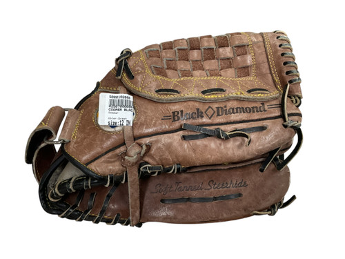 USED Cooper BLACK DIAMOND BB/SB Glove RH Throw Brown 12" Vist Large View of Product Image Which is USED Cooper BLACK DIAMOND BB/SB Glove RH Throw Brown 12"