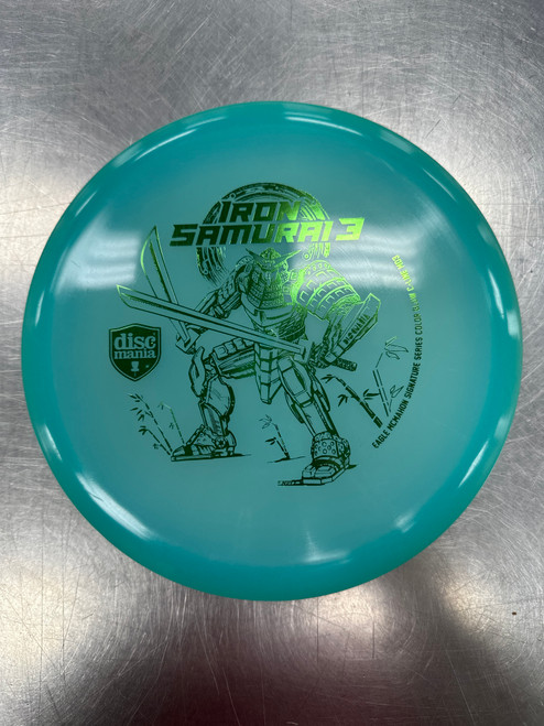 Vist Large View of Product Image Which is Used Discmania IRON SAMURAI 3 COLOR GLOW C-LINE MD Disc Golf Mid Range Teal