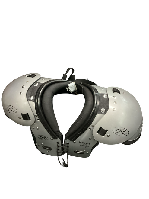 Vist Large View of Product Image Which is Used Rawlings MAG 16X-L FB Shoulder Pads Grey LG