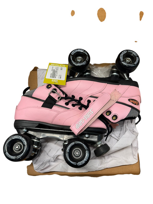 Vist Large View of Product Image Which is Used SURE GRIP INTERNATIONAL Senior Roller Quad Skates Pink Senior 5