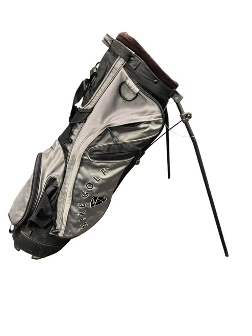 Vist Large View of Product Image Which is Used Nike Jr Stand Bag Black And Grey