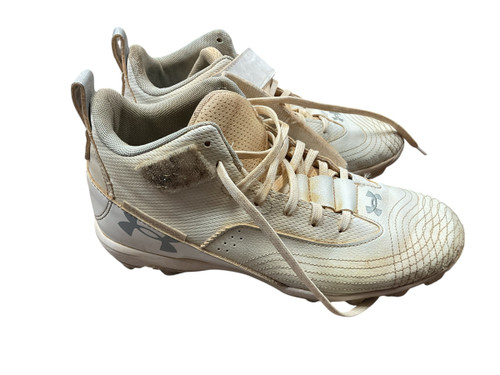 Vist Large View of Product Image Which is Used Under Armour BB/SB Cleats White Senior 8.5