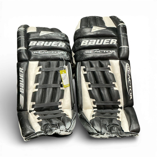 Vist Large View of Product Image Which is Used Bauer REACTOR 5 Goalie Leg Pads Senior Black 33"