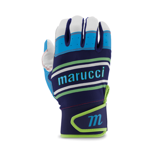 Vist Large View of Product Image Which is New Marucci SWIFT LITE BB/SB Batting Gloves Navy Blue And Carolina Blue Adult LG