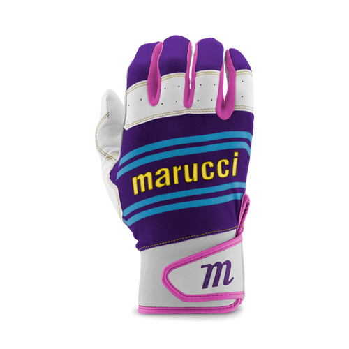 Vist Large View of Product Image Which is New Marucci SWIFT LITE BB/SB Batting Gloves Purple And Pink Adult LG