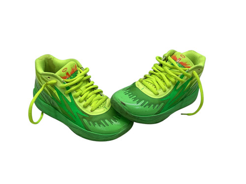 Vist Large View of Product Image Which is Used Puma MELO SLIME Basketball Shoes Y Neon Green Junior 03