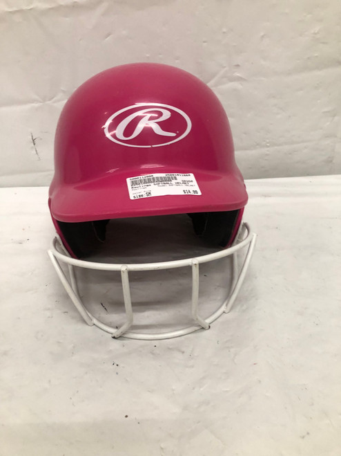Vist Large View of Product Image Which is Used Rawlings SOFTBALL HELMET Batting Helmet w/Mask Pink SM
