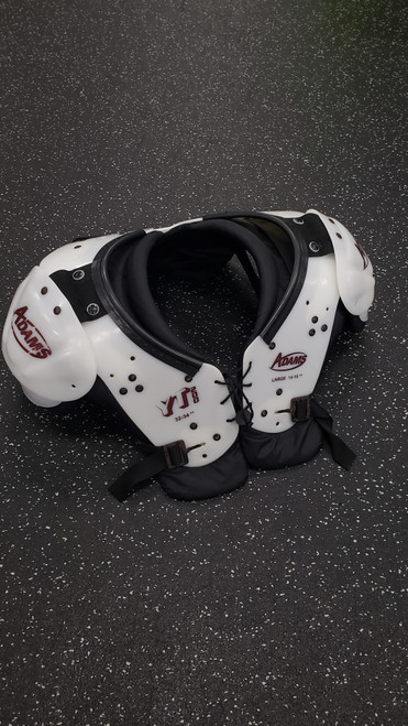 Vist Large View of Product Image Which is Used Adams YT 200 FB Shoulder Pads White LG