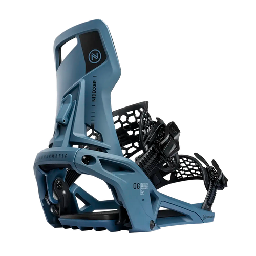 New Nidecker OG Supermatic 2026 Snowboard Bindings- Atlantic LG 11218-NIDN26BNUSPMBU4L1 Vist Large View of Product Image Which is New Nidecker OG Supermatic 2026 Snowboard Bindings- Atlantic LG