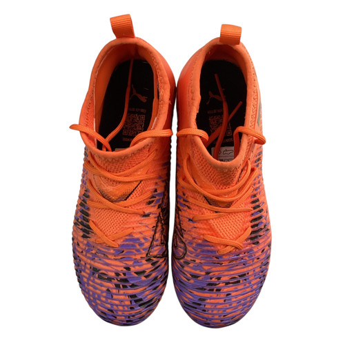 Vist Large View of Product Image Which is Used Puma Soccer Cleats Orange Junior 01