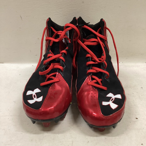 Vist Large View of Product Image Which is Used Under Armour Adult FB Cleats Black And Red Senior 11