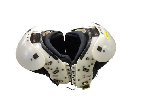 Vist Large View of Product Image Which is Used Riddell WARRIOR FB Shoulder Pads White LG