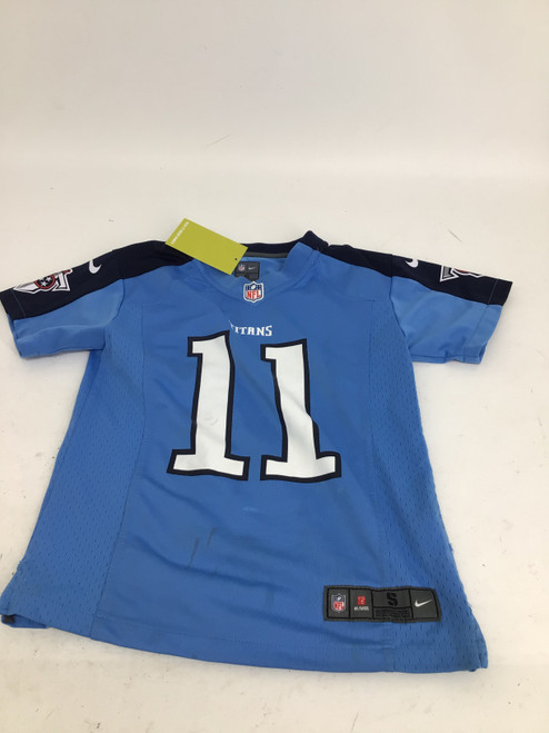 Vist Large View of Product Image Which is Used Nike TITANS 11 BROWN YTH SM JERSEY FB Top Youth Navy Blue SM