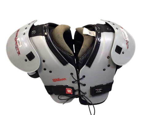 Vist Large View of Product Image Which is Used Wilson ENFORCER FB Shoulder Pads Grey SM