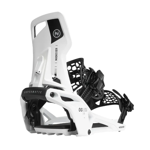 Vist Large View of Product Image Which is New Nidecker OG Supermatic 2026 Snowboard Bindings- White LG