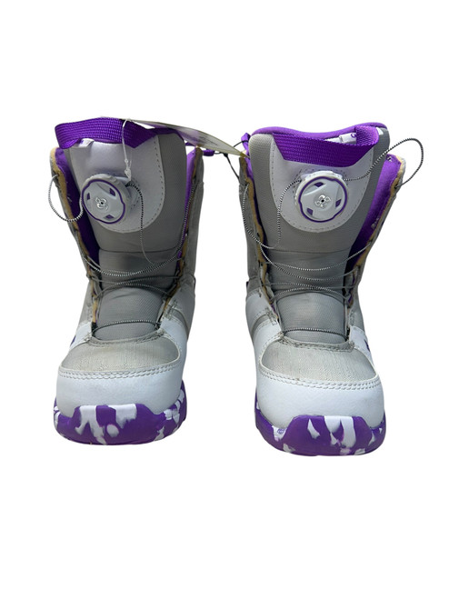 Vist Large View of Product Image Which is Used Burton GROM BOA Girls Snowboard Boots Grey Junior 01