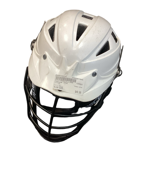 Vist Large View of Product Image Which is Used Cascade CPVR Lacrosse Helmet White S/M